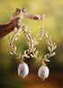 Boho Earrings, RH Dangle Earrings, White Peal Olive